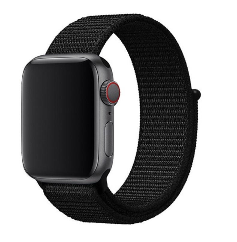 SWISSTEN Pulseira Swissten Nylon Velcro Apple Watch 42-49mm black