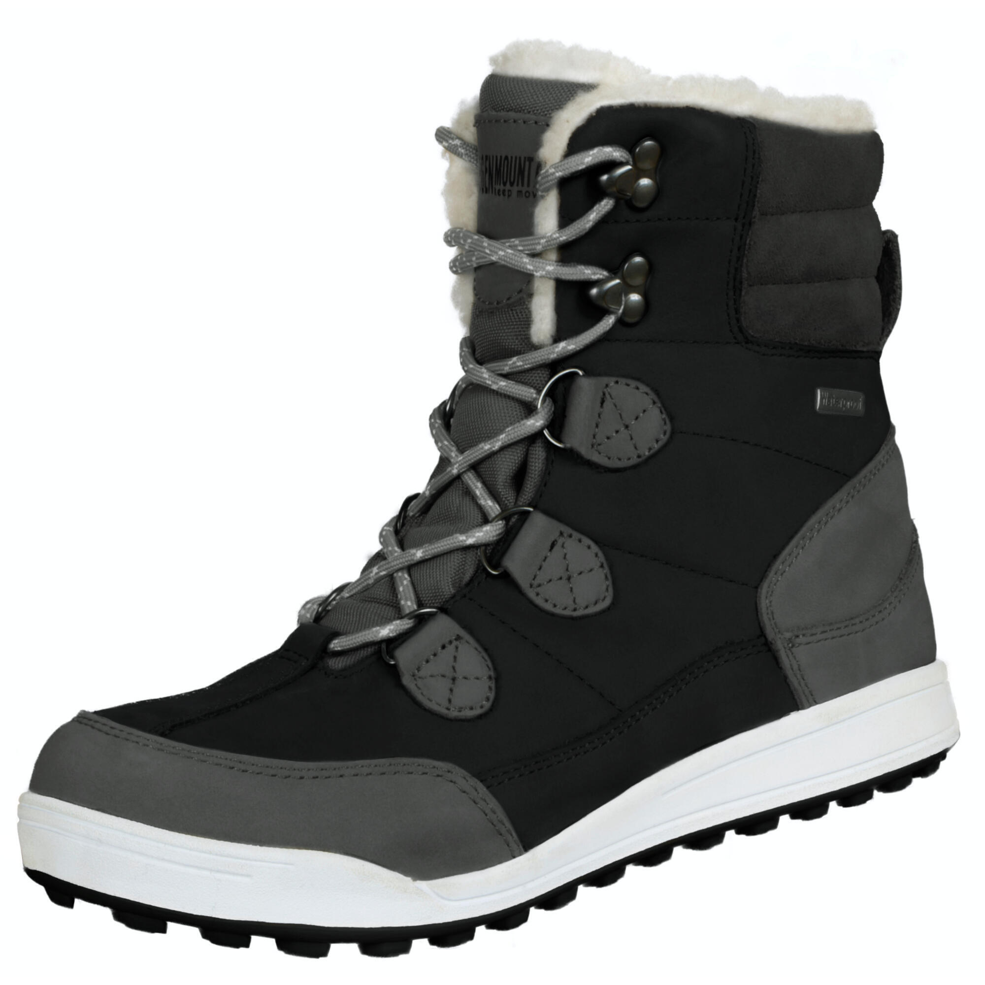 Guggen Mountain - Bottes En Fourrure Pour Femme Avec Bottes D'Hiver Imperméables En Laine D'Agneau - Bottes De Neige - Gris - 38 - Decathlon