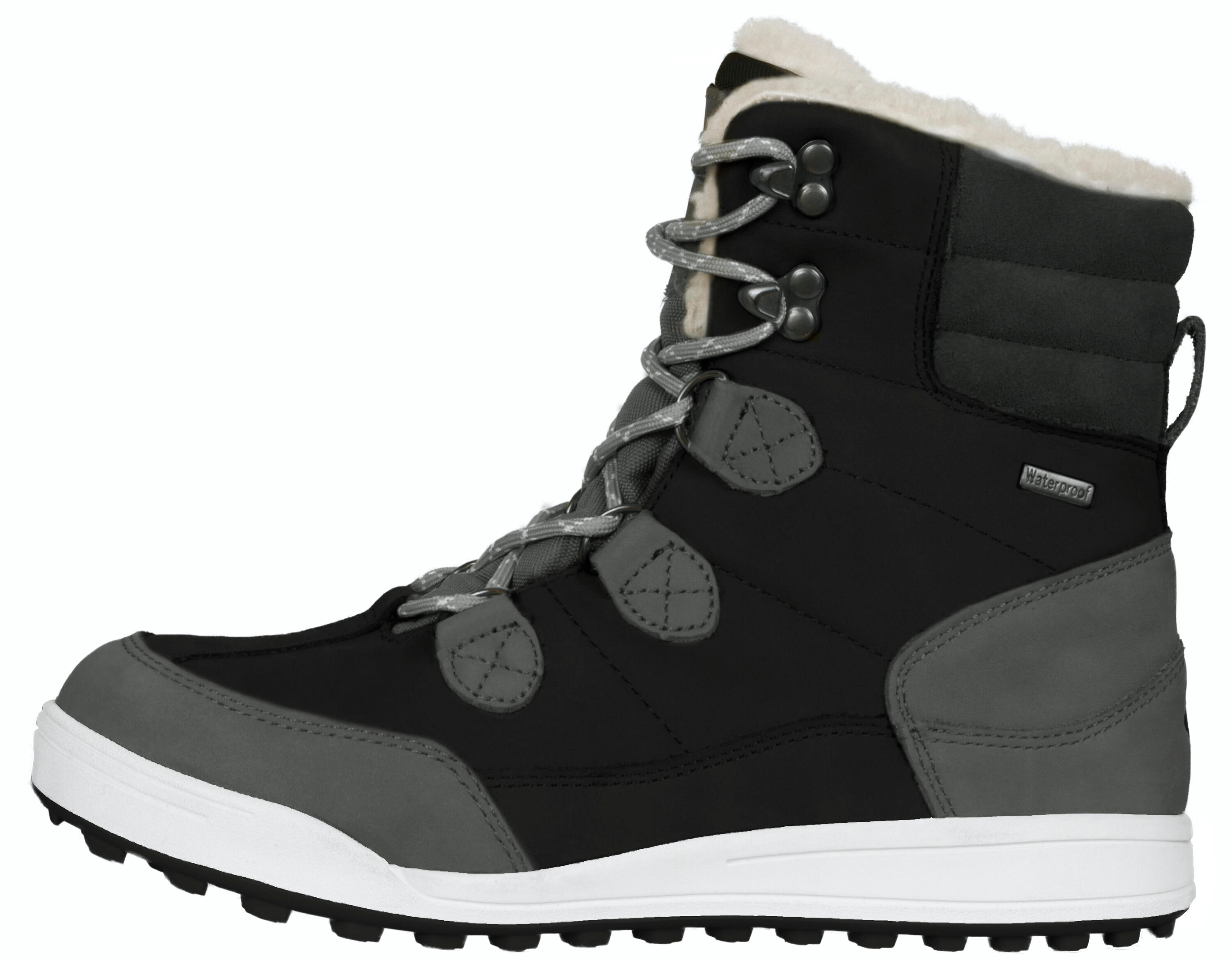 Bottes en fourrure pour femme avec bottes d'hiver imperméables en laine d'agneau 2/7