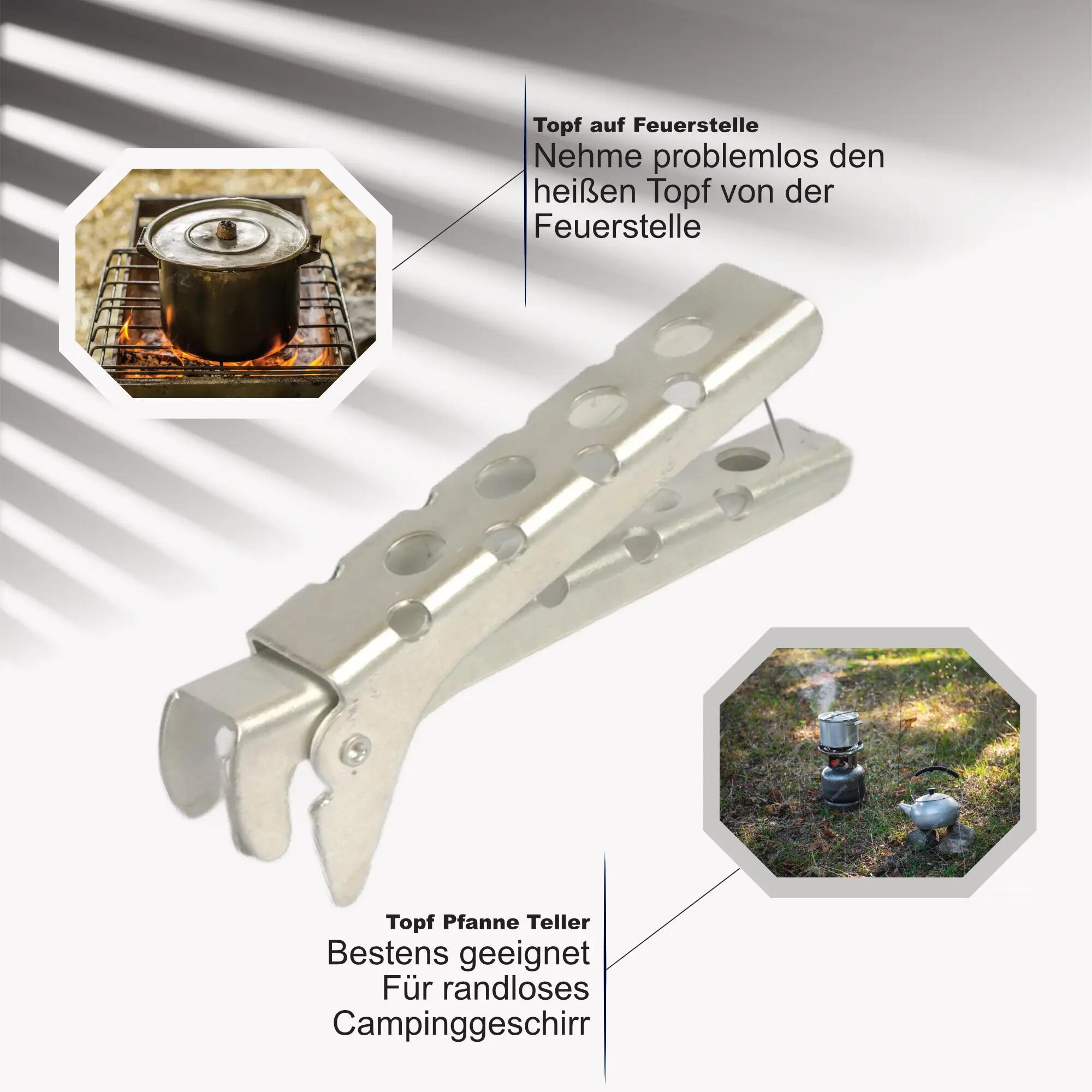 Griff Zange für Teller Pfannen Töpfe Campinggeschirr Outdoor Camping 5/5