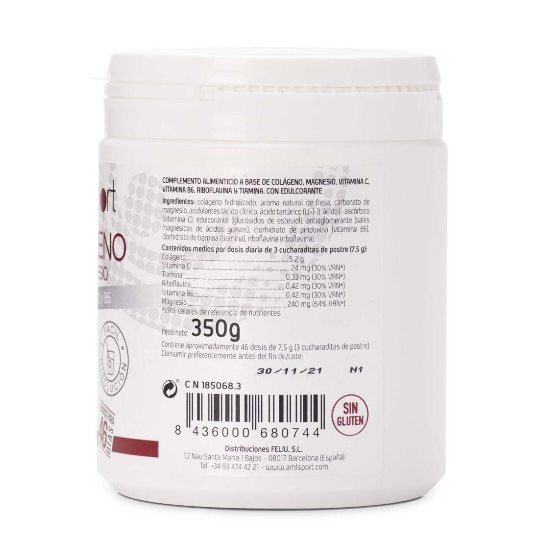 Colágeno con Magnesio + Vitaminas C, B1, B2 y B6 AMLSport 2/3
