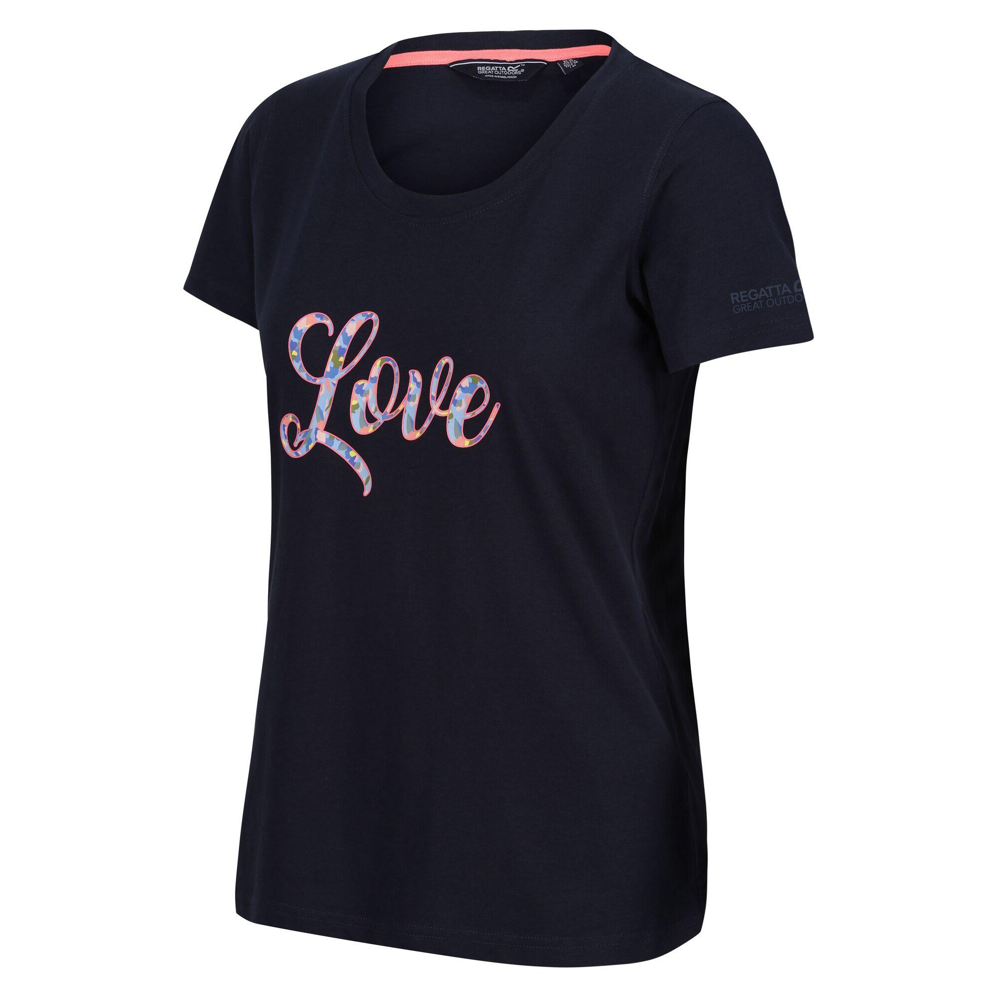 Womens/Ladies Filandra VIII Text TShirt (Navy) 3/5
