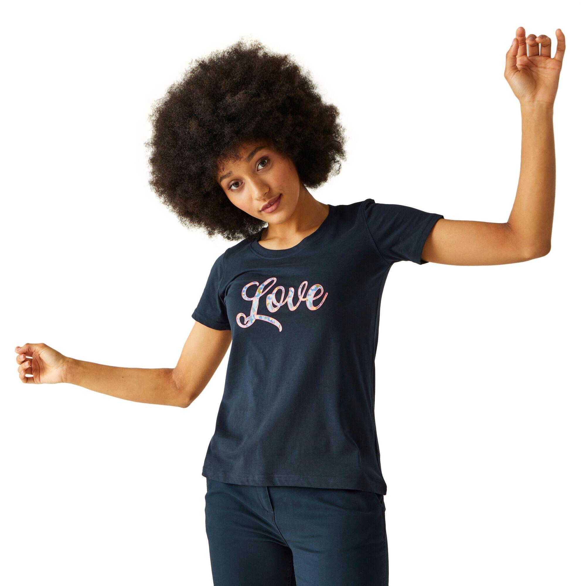 Womens/Ladies Filandra VIII Text TShirt (Navy) 4/5