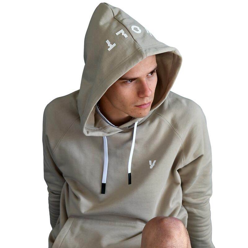 Volt beige sweatshirt met capuchon Unisex