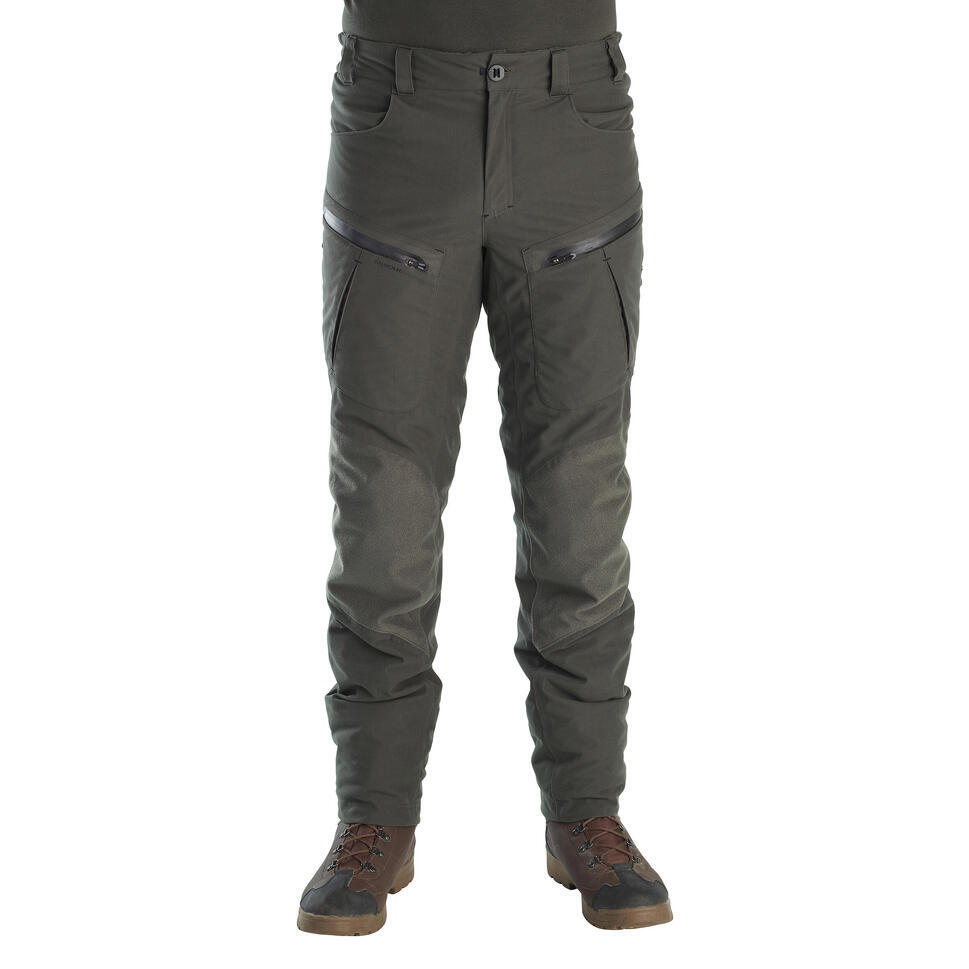 REFURBISHED HUNTING WARM SILENT WATERPROOF TROUSERS 900 GREEN - B GRADE 4/7