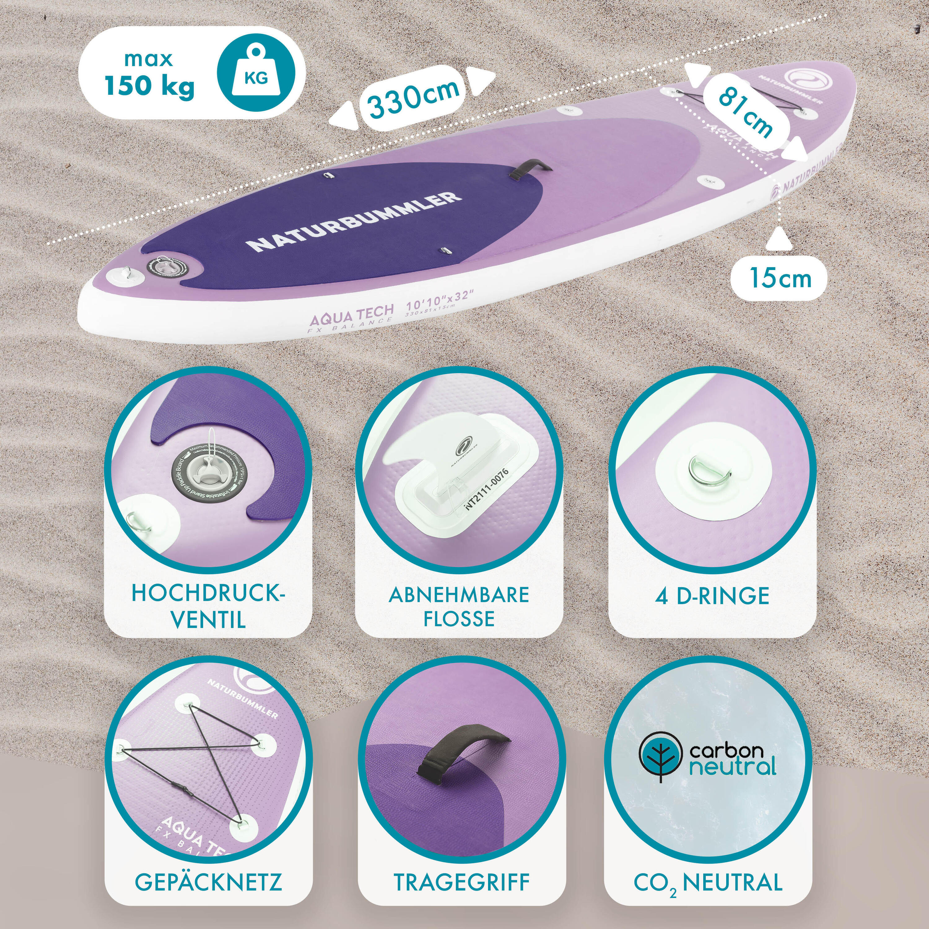 Naturbummler ® SUP Stand Up Paddling Board 3/6