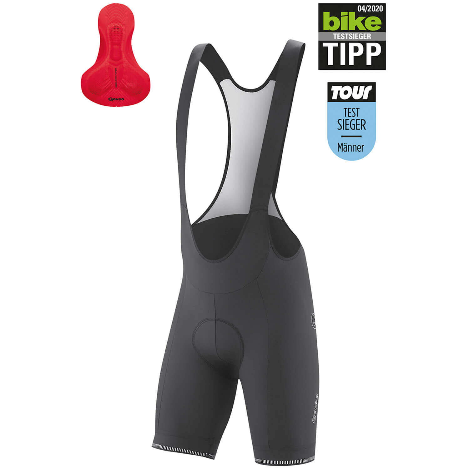 Herren Trägershorts Bike Sitivo Bib Red 2/5