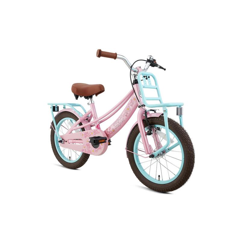 Vélo enfant SuperSuper Lola - Filles - 16 pouces - Turquoise / Rose