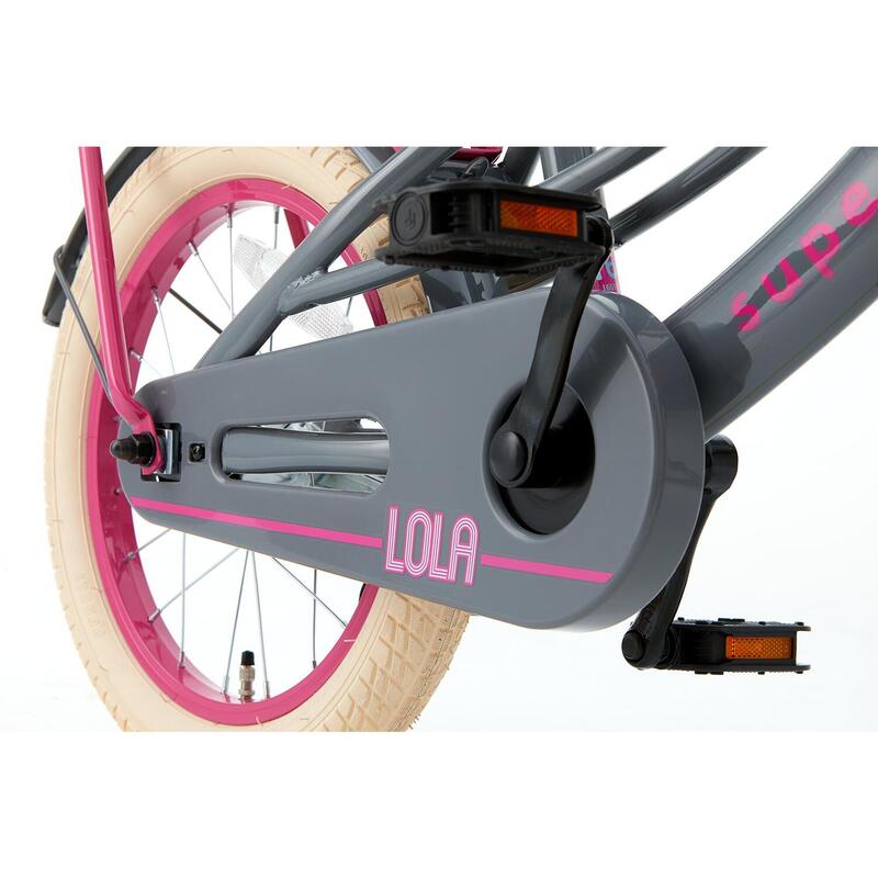 SuperSuper Lola Kinderfiets - Meisjes - 16 inch - Grijs / Roze