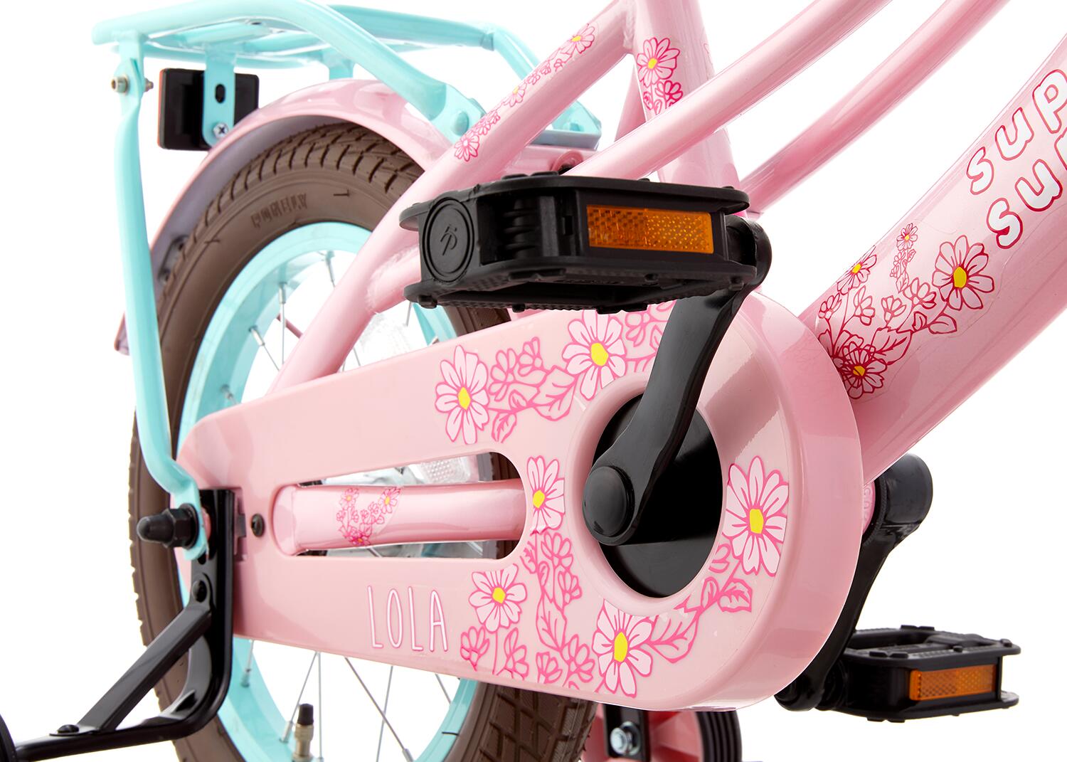 SuperSuper Lola Kinderfiets - Meisjes - 14 inch - Turquoise / Roze 5/5