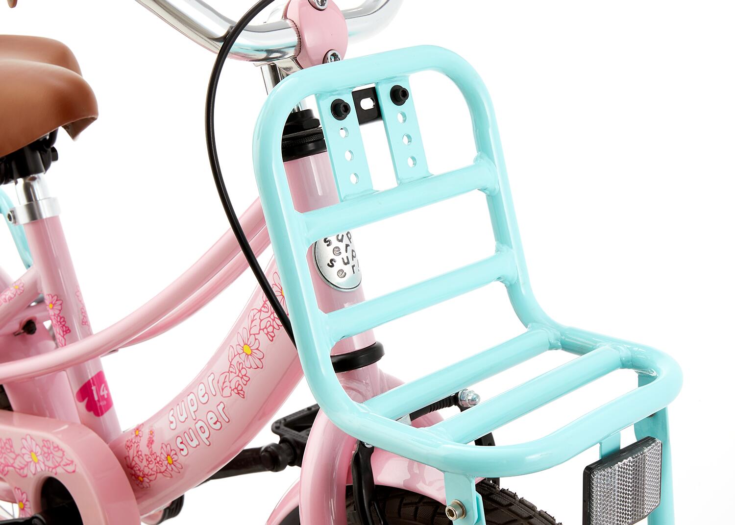 SuperSuper Lola Kinderfiets - Meisjes - 14 inch - Turquoise / Roze 4/5