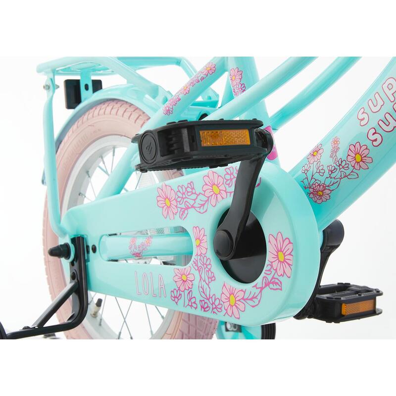 Vélo enfant SuperSuper Lola - Filles - 14 pouces - Menthe / Rose