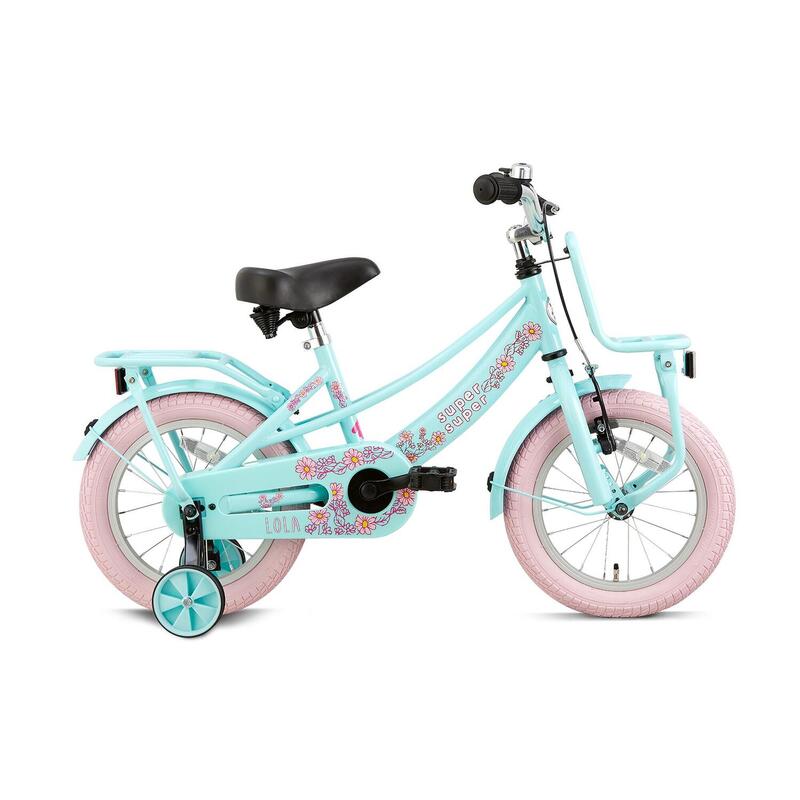 Vélo enfant SuperSuper Lola - Filles - 14 pouces - Menthe / Rose