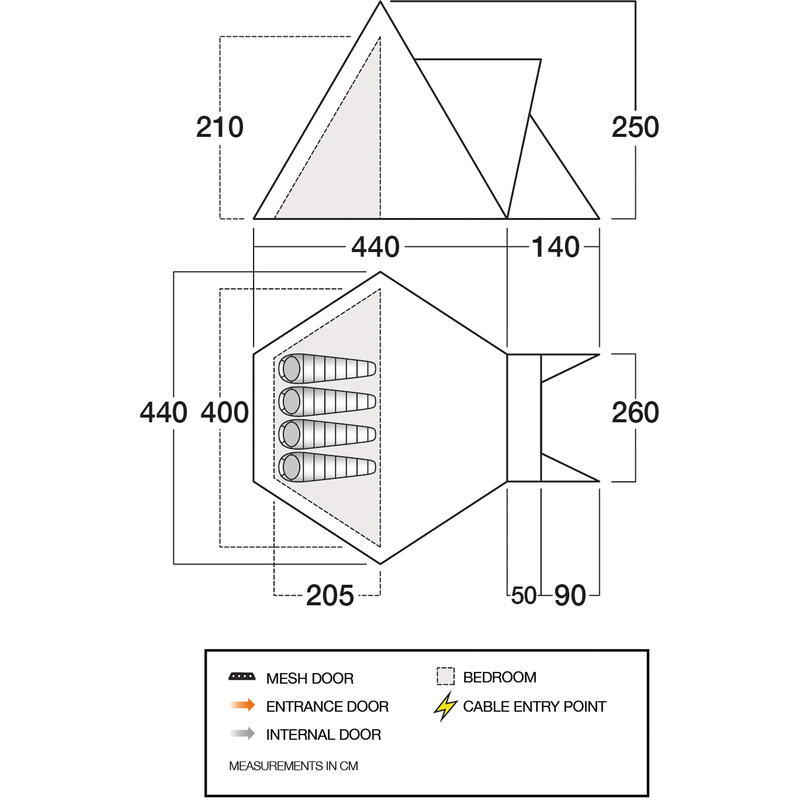 Kampeertent Teepee Air 400 Airbeam 4 persoons tipi familieluchttent