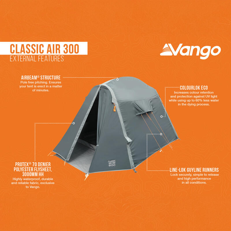 Campingzelt Classic Air 300 Airbeam Familien Luftzelt Zelt Aufblasbar
