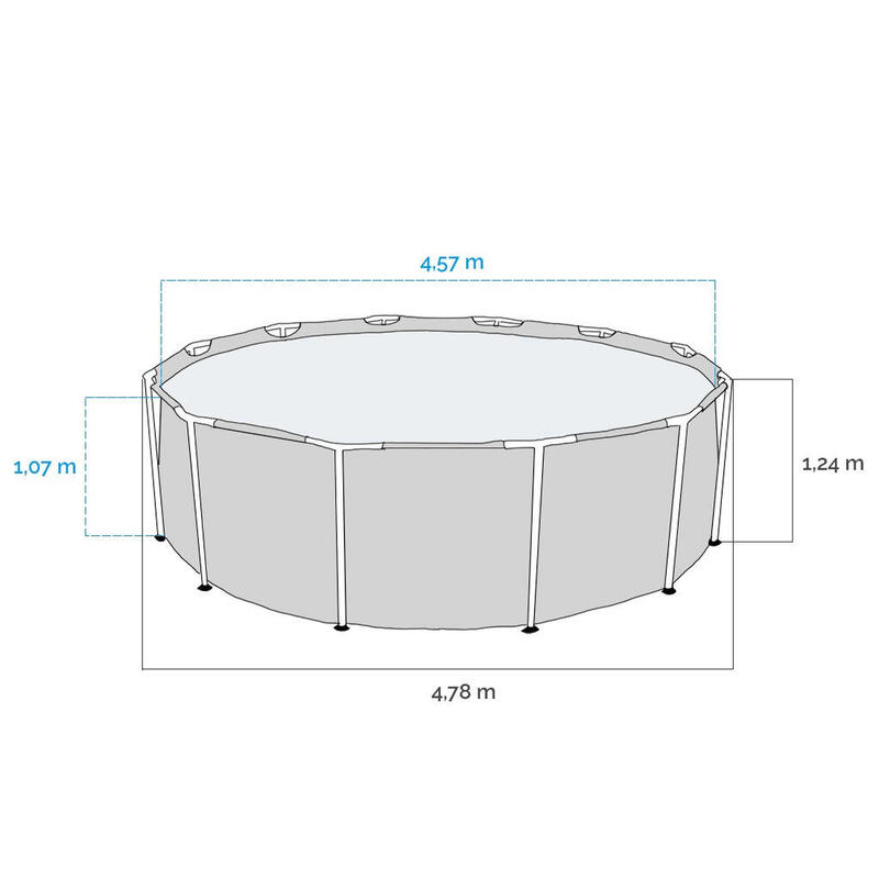 Ø 478 x 124 cm Intex Piscine ensemble Graphite Panel ronde