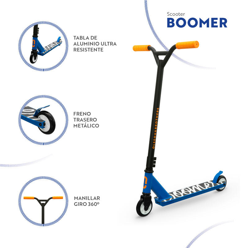 Patinete Scooter Freestyle BOOMER manillar 360, rodamientos ABEC9, ruedas 100MM