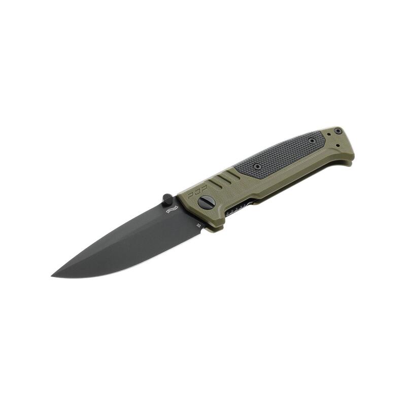 Walther PDP Einhandmesser mit Spear-Point-Klinge aus D2-Stahl in Olive