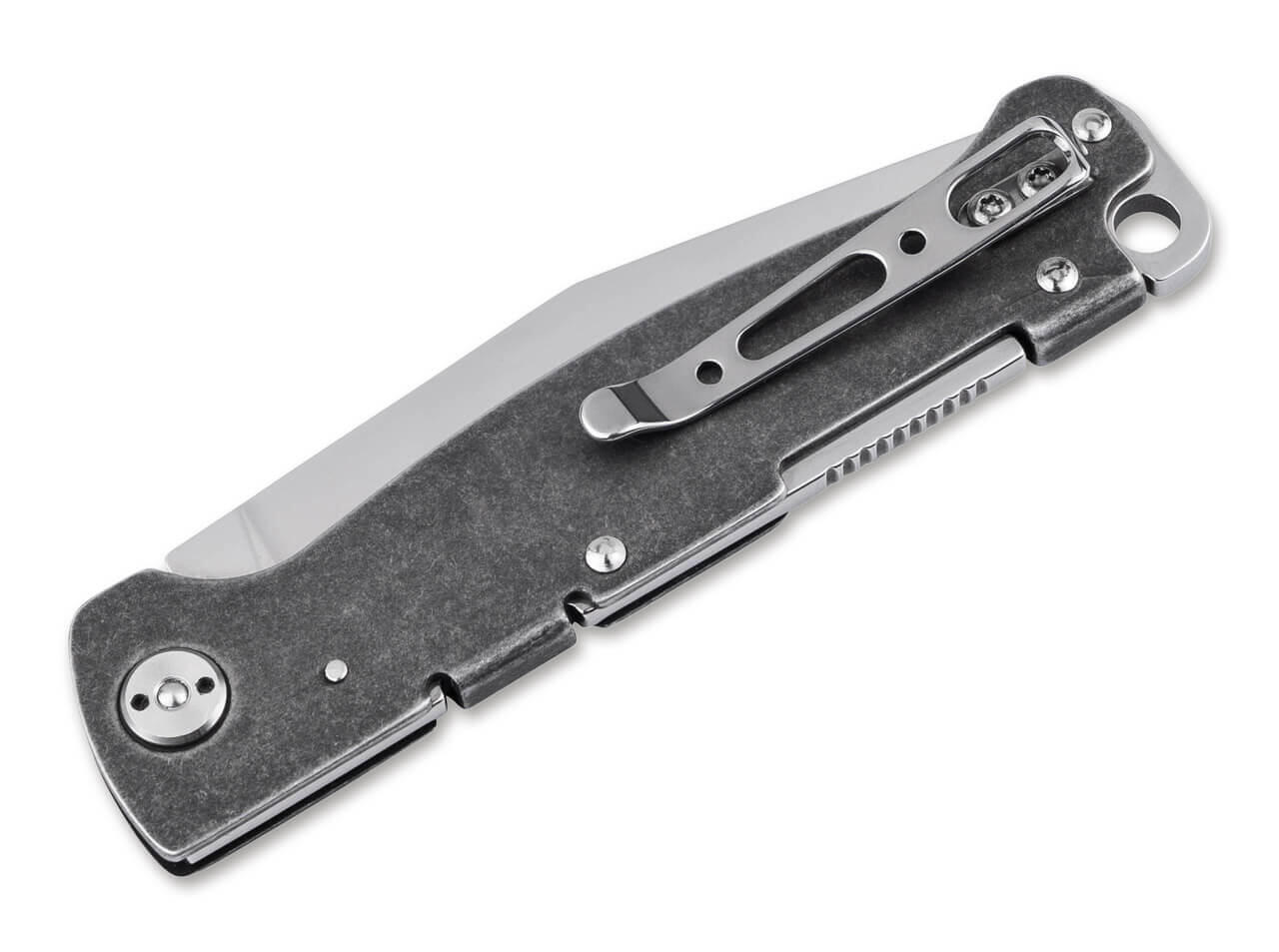 Böker Plus Atlas Backlock Taschenmesser mit Edelstahl Griff 2/3