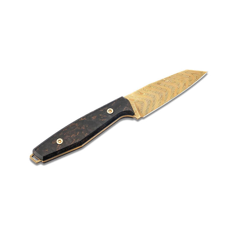 Böker Solingen Daily Knives AK1 Gold Damast feststehendes Messer