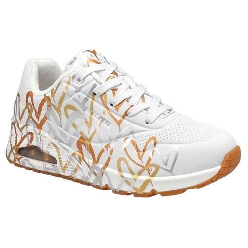 Buty do chodzenia sneakersy damskie Skechers Uno-Metallic Love