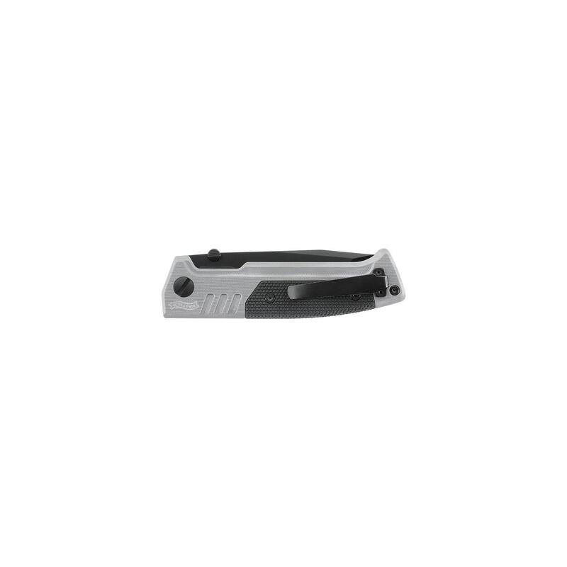 Walther PDP Einhandmesser mit Tantoklinge aus D2-Stahl in Grau