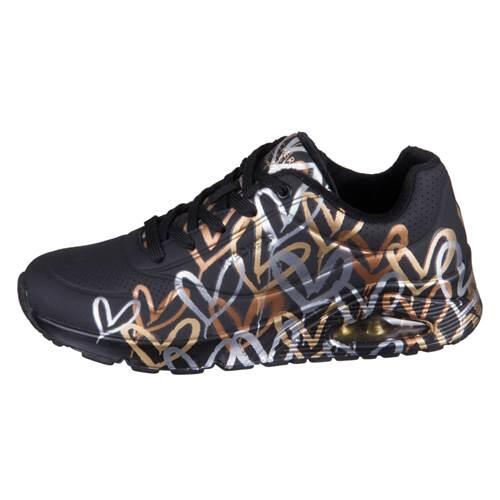 Buty do chodzenia sneakersy damskie Skechers Uno-Metallic Love