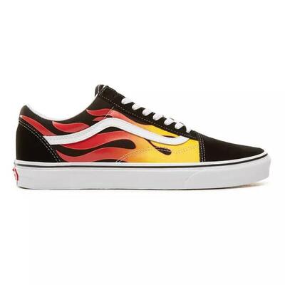 Zapatillas Vans UA Old Skool (Flame) Negro/Negro/Blanco verdadero