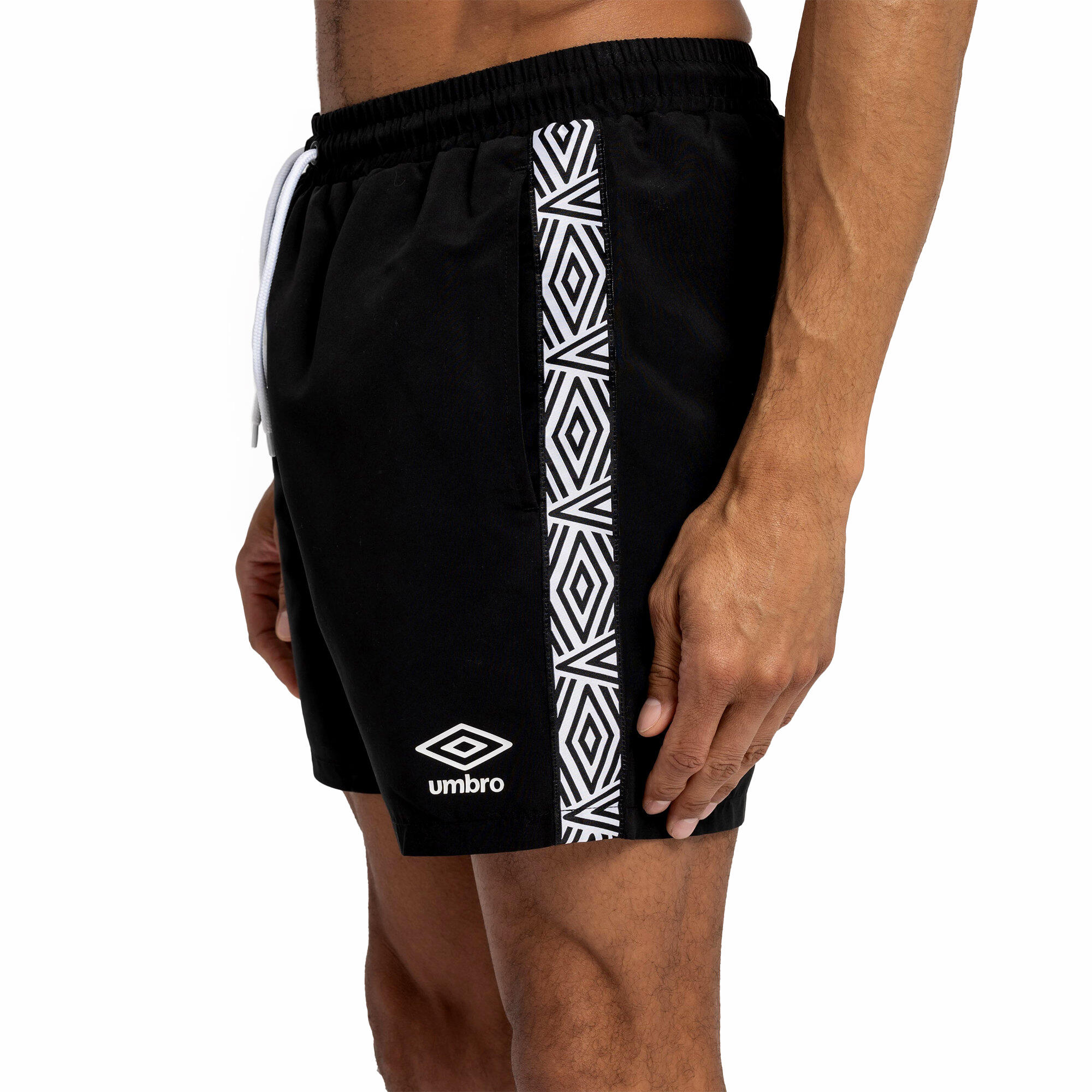 Costume Da Bagno A Pantaloncino Nastrato Uomo Umbro Nero 3/4
