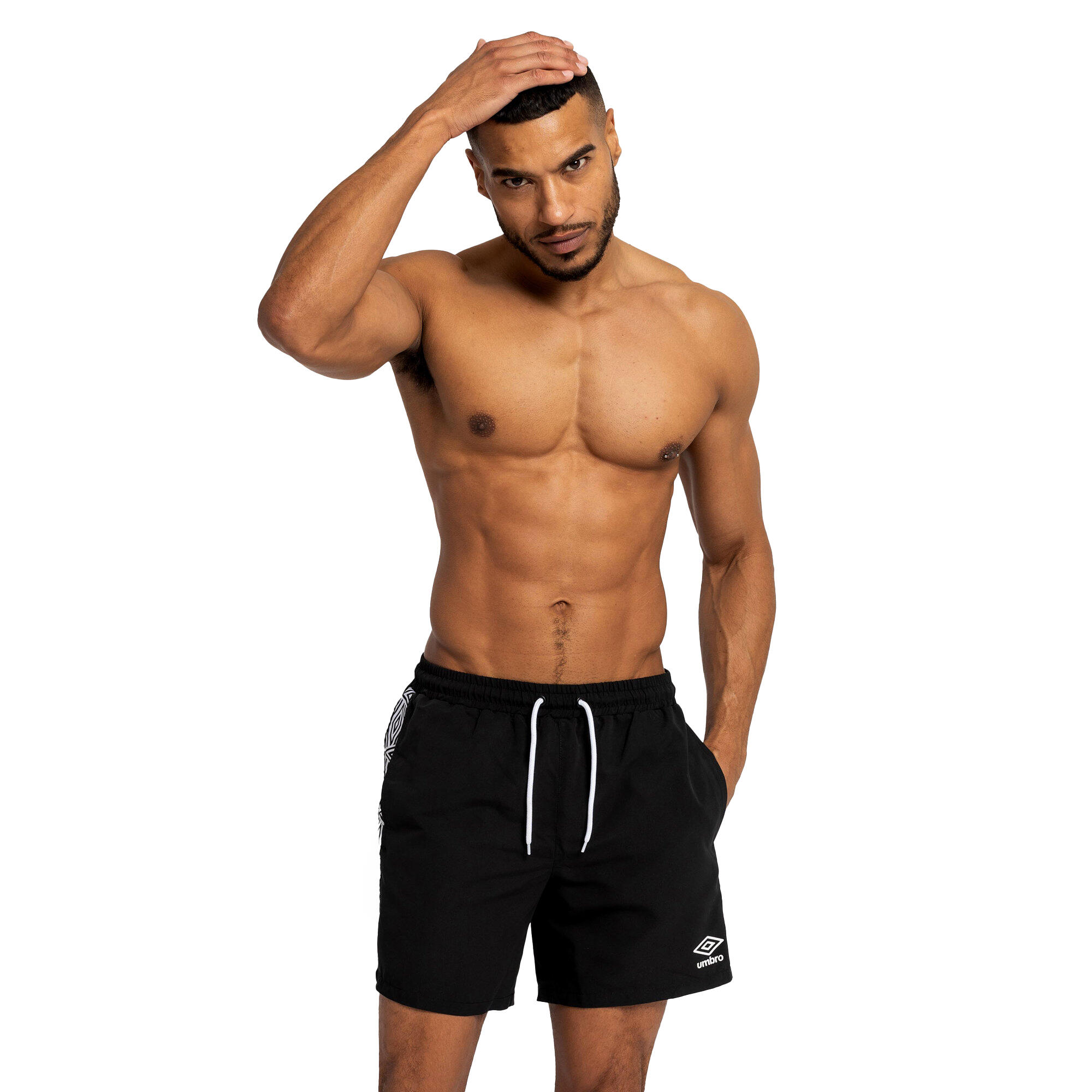 UMBRO Mens Taped Swim Shorts (Black)