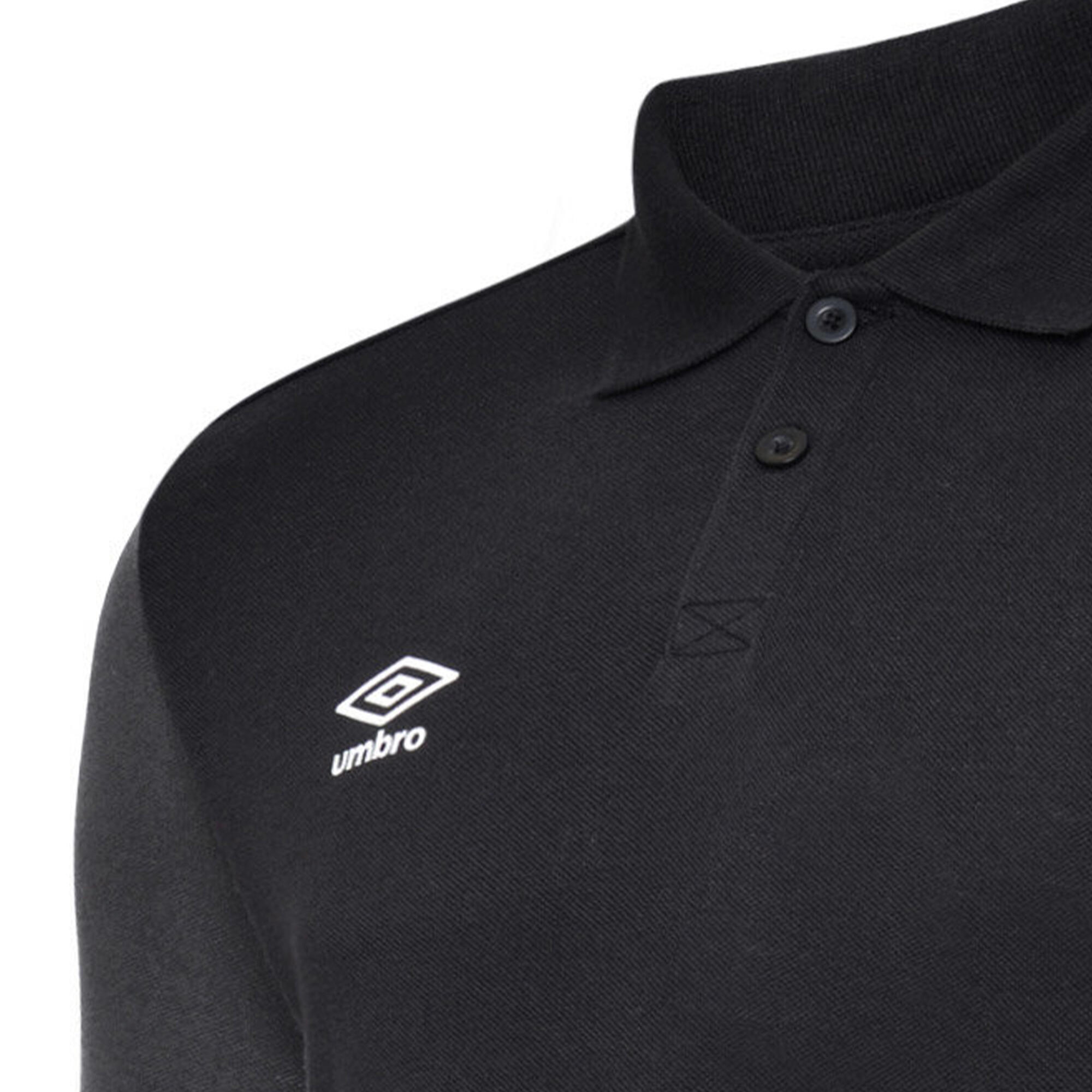 Maglietta Polo Allenamento Uomo Umbro Total Nero Bianco Carbonio 3/3