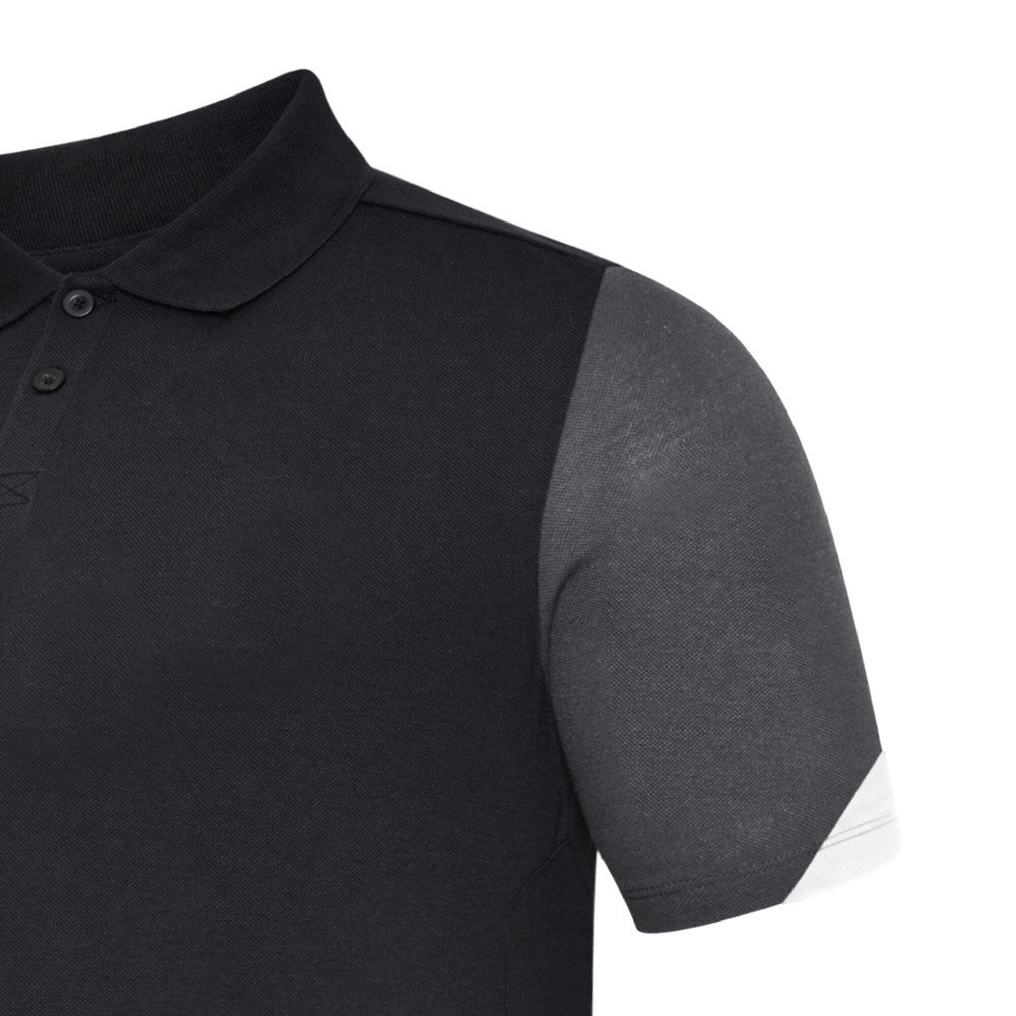 Maglietta Polo Allenamento Uomo Umbro Total Nero Bianco Carbonio 2/3