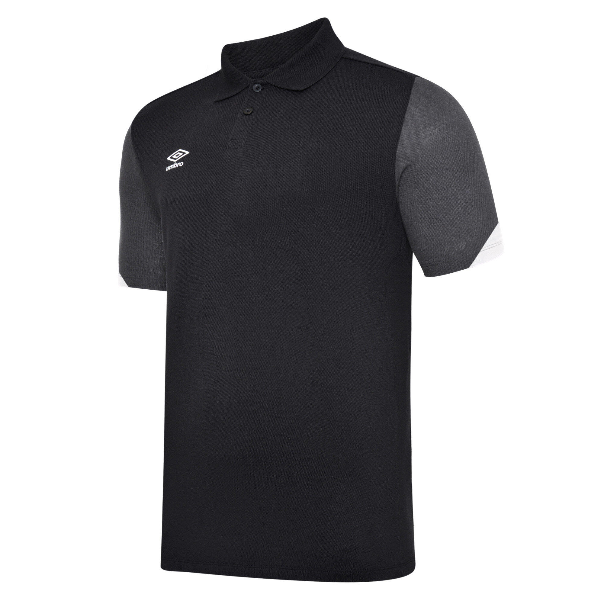 UMBRO Mens Total Training Polo Shirt (Black/White/Carbon)