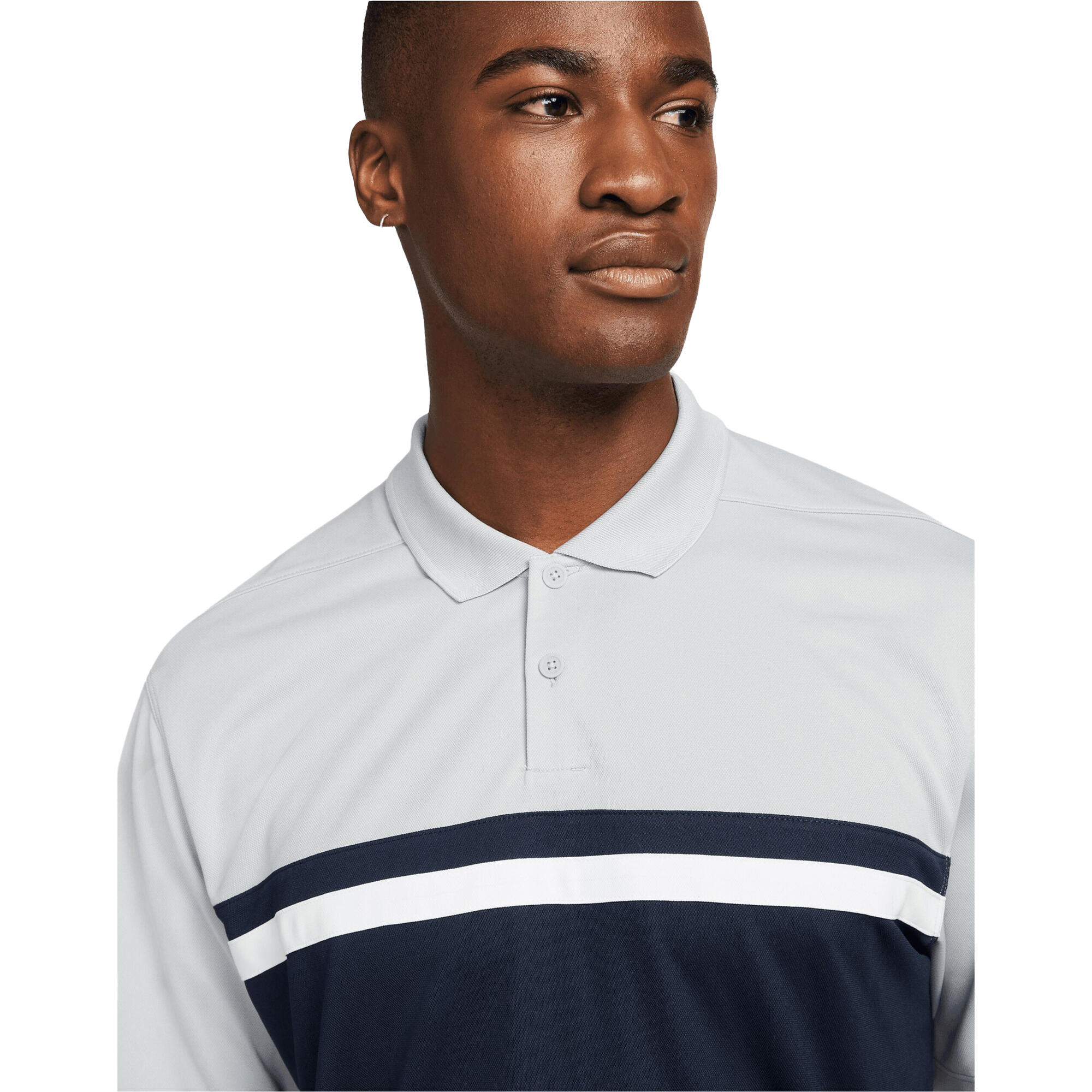 Maglietta Polo Golf Uomo Nike Victory Grigio Fumo Chiaro Blu Ossidiana 4/4