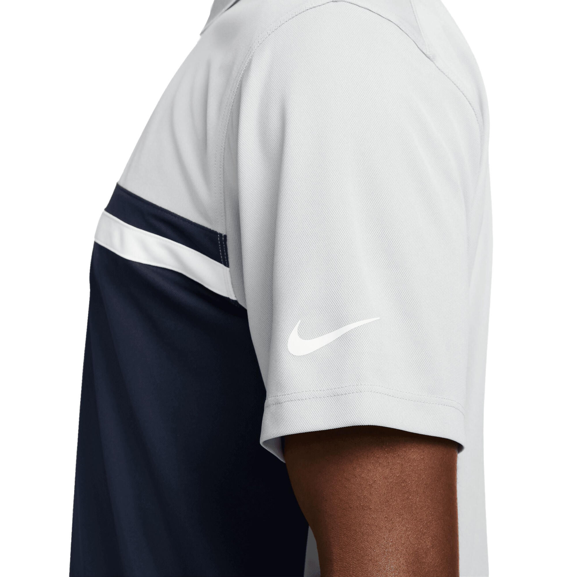 Maglietta Polo Golf Uomo Nike Victory Grigio Fumo Chiaro Blu Ossidiana 3/4