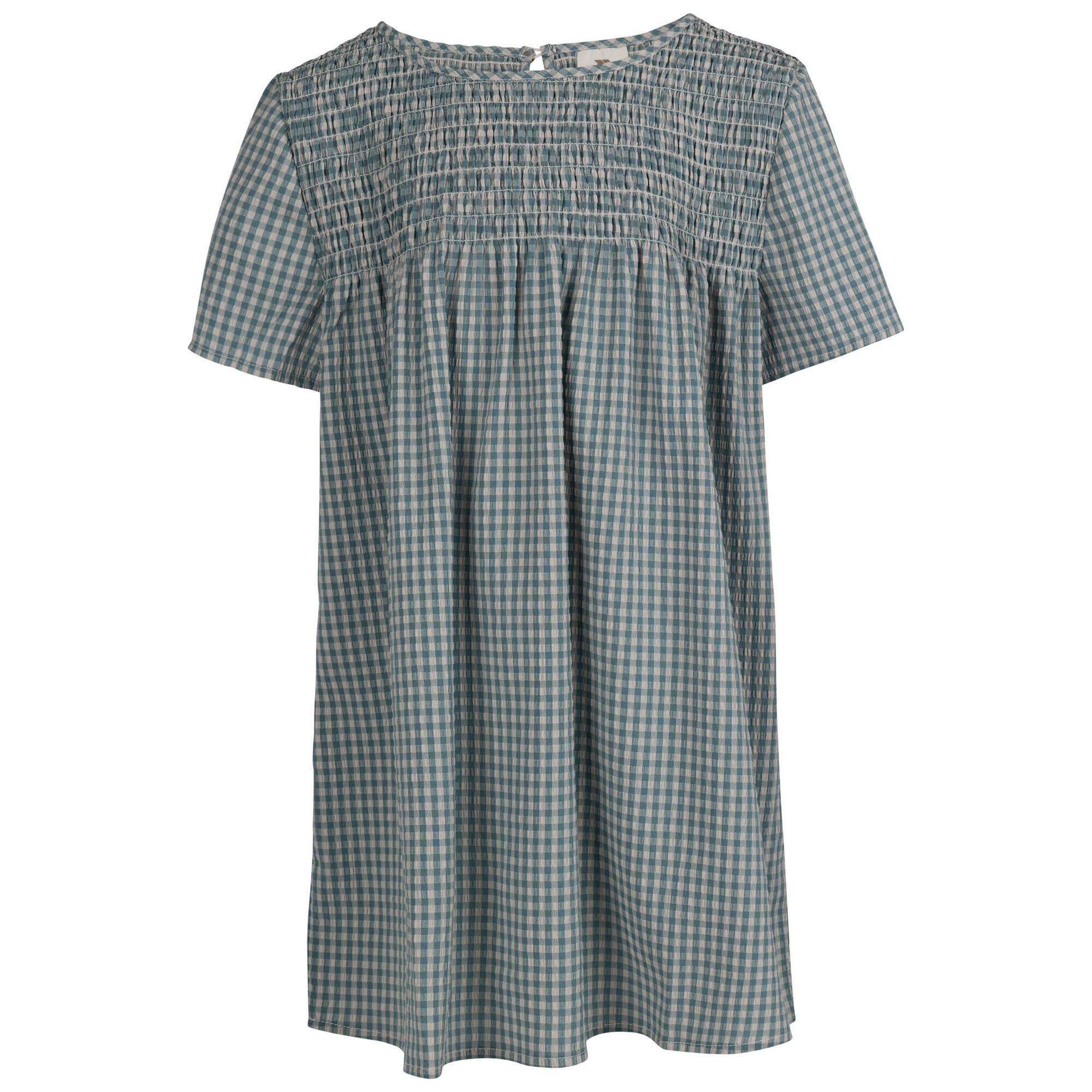 TRESPASS Womens/Ladies Candice Gingham Smock Top (Storm Blue)
