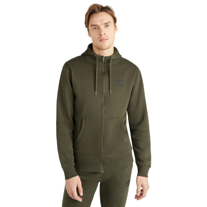 Veste à capuche CORE Homme (Vert kaki foncé / Noir)