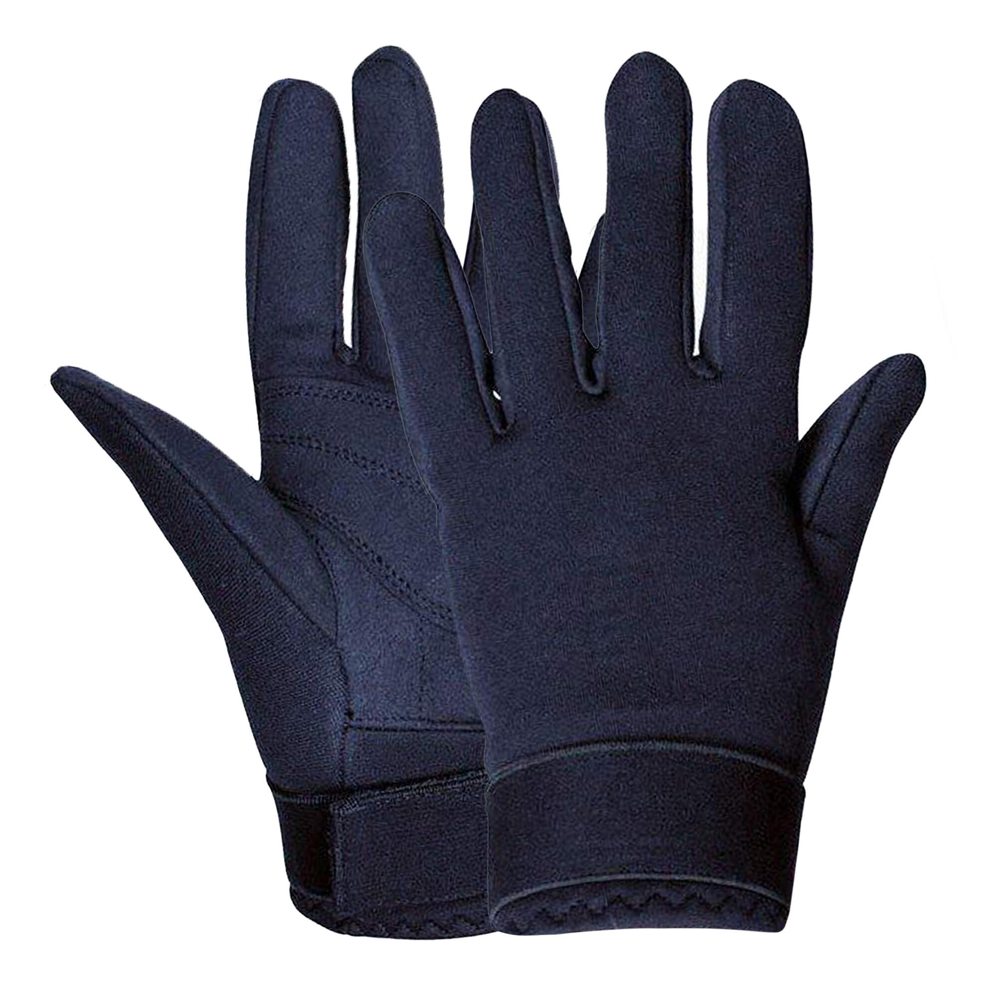 Unisex Neoprene Touch Fastening Riding Gloves (Navy) 3/4