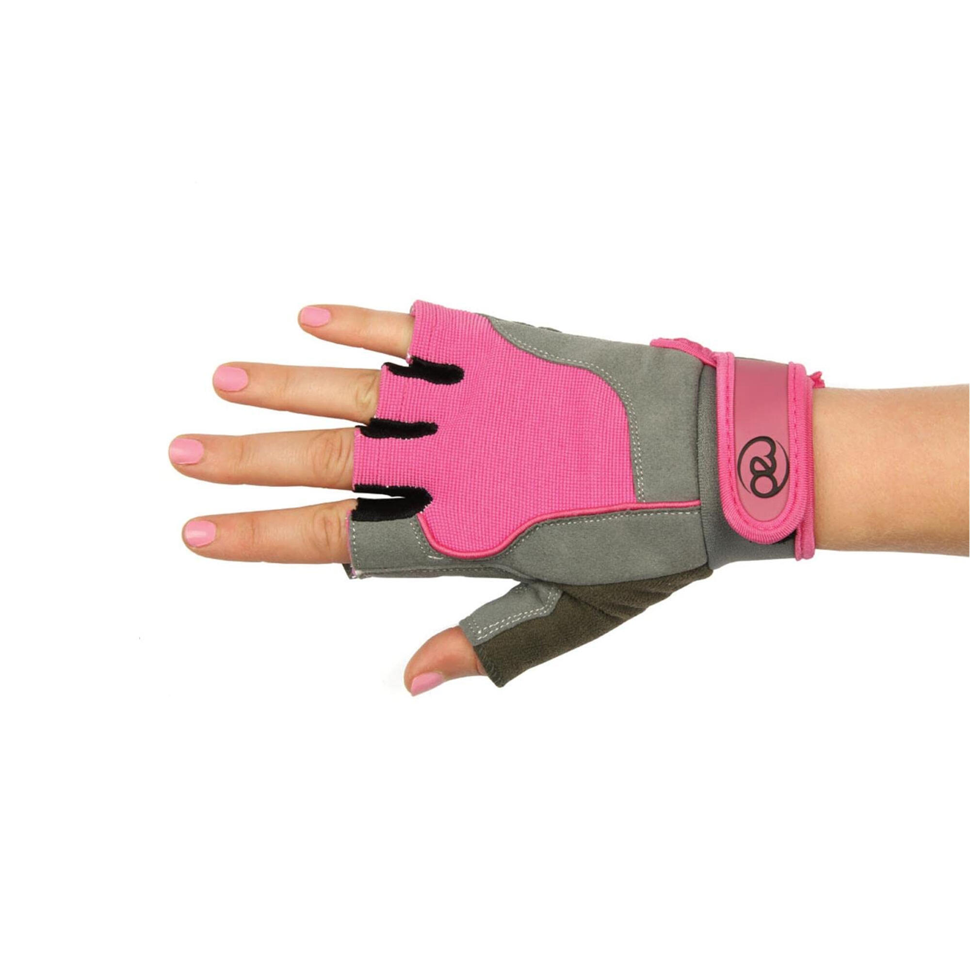 Womens/Ladies Training Gloves (Pink/Grey) 3/3