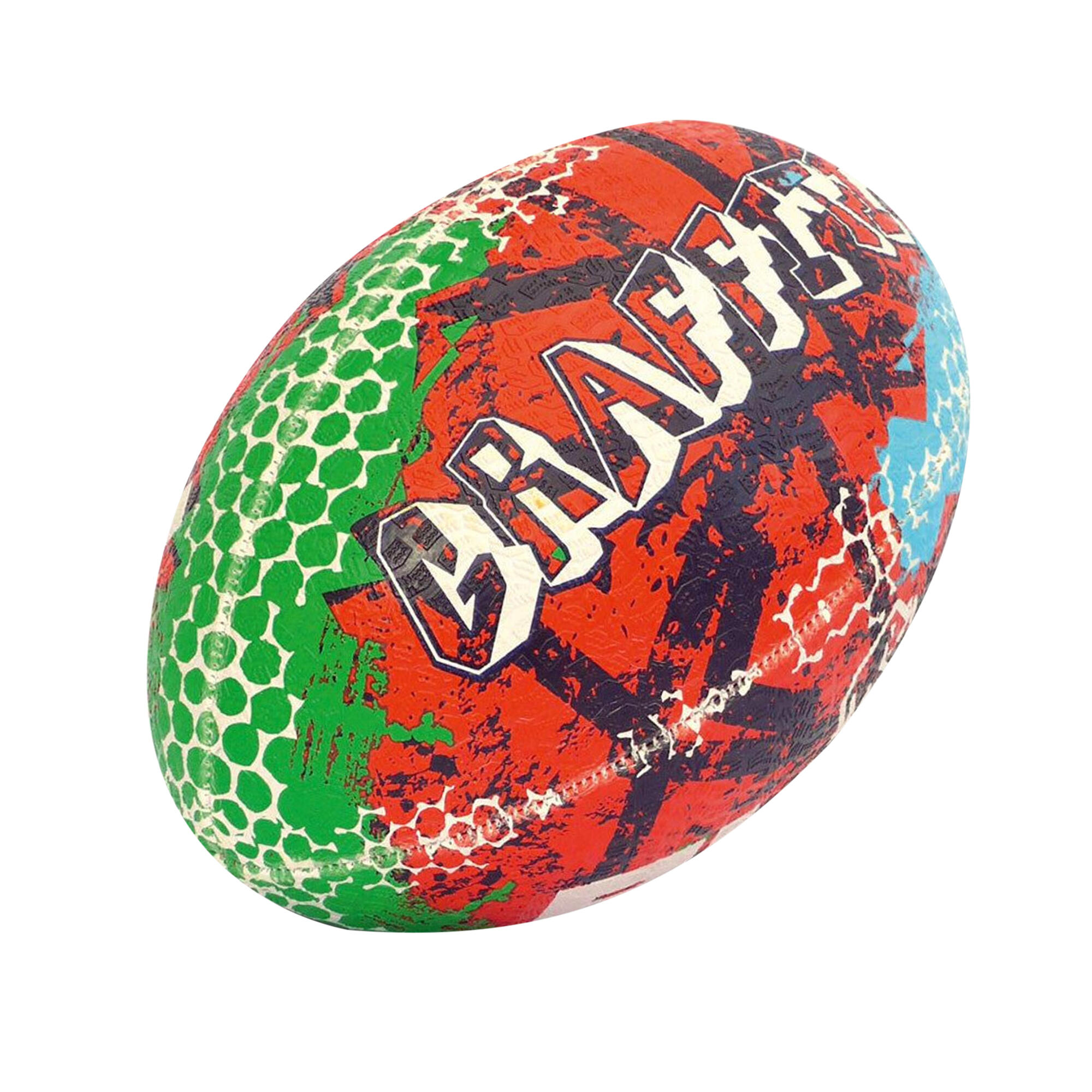 RugbyBall Graffiti Damen und Herren Rot/Blau/Grün 2/3