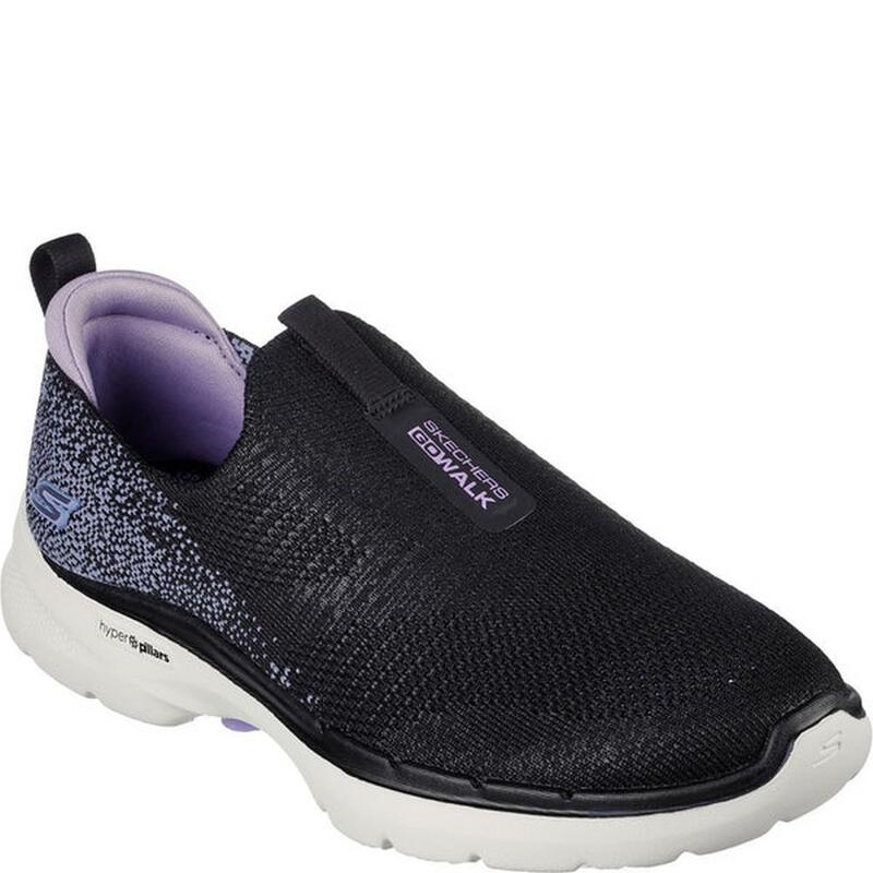 Sneaker "Go Walk 6 Glimmering" Damen Schwarz/Lavendel