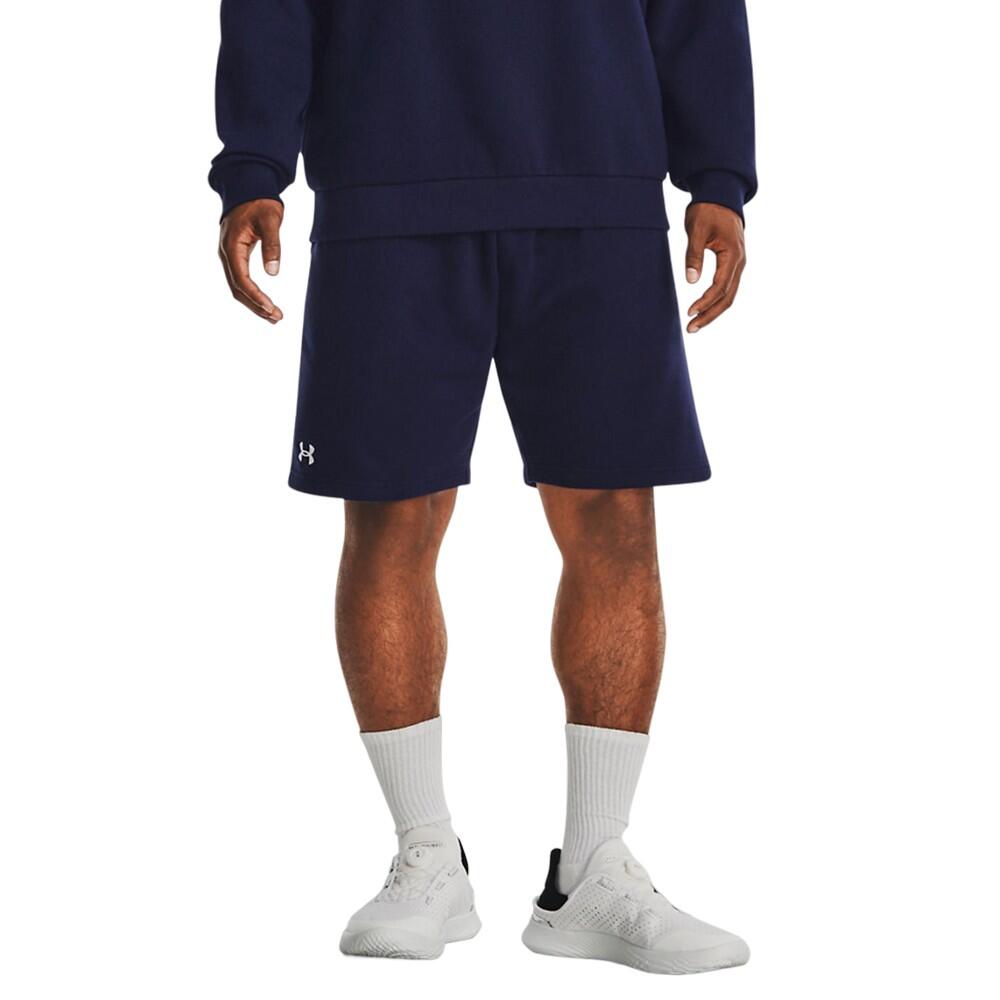 Mens Rival Fleece Shorts (Midnight Navy/White) 2/2