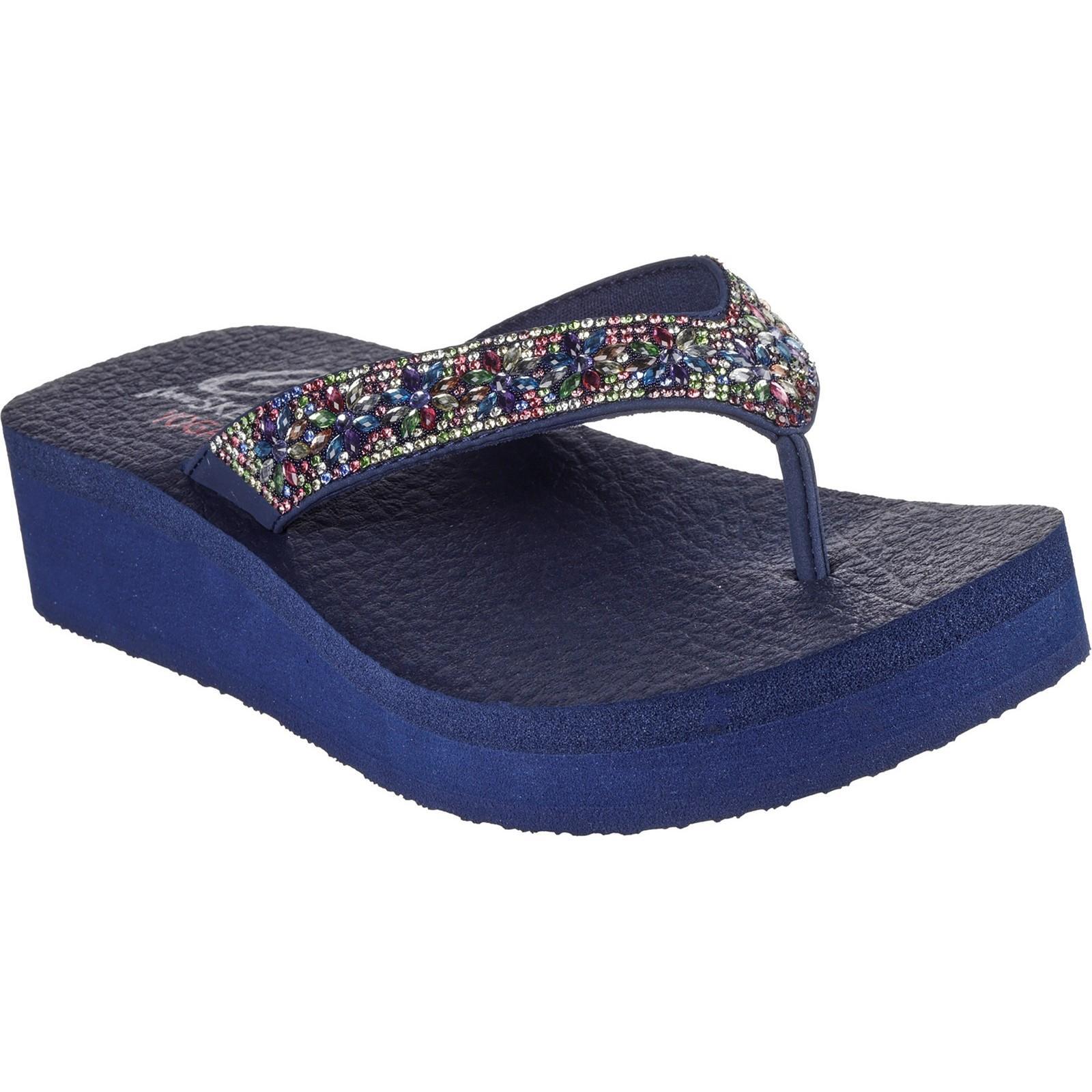 CALI VINYASA WILD DAISIES Women's flip-flops (Navy blue / Multicolored)