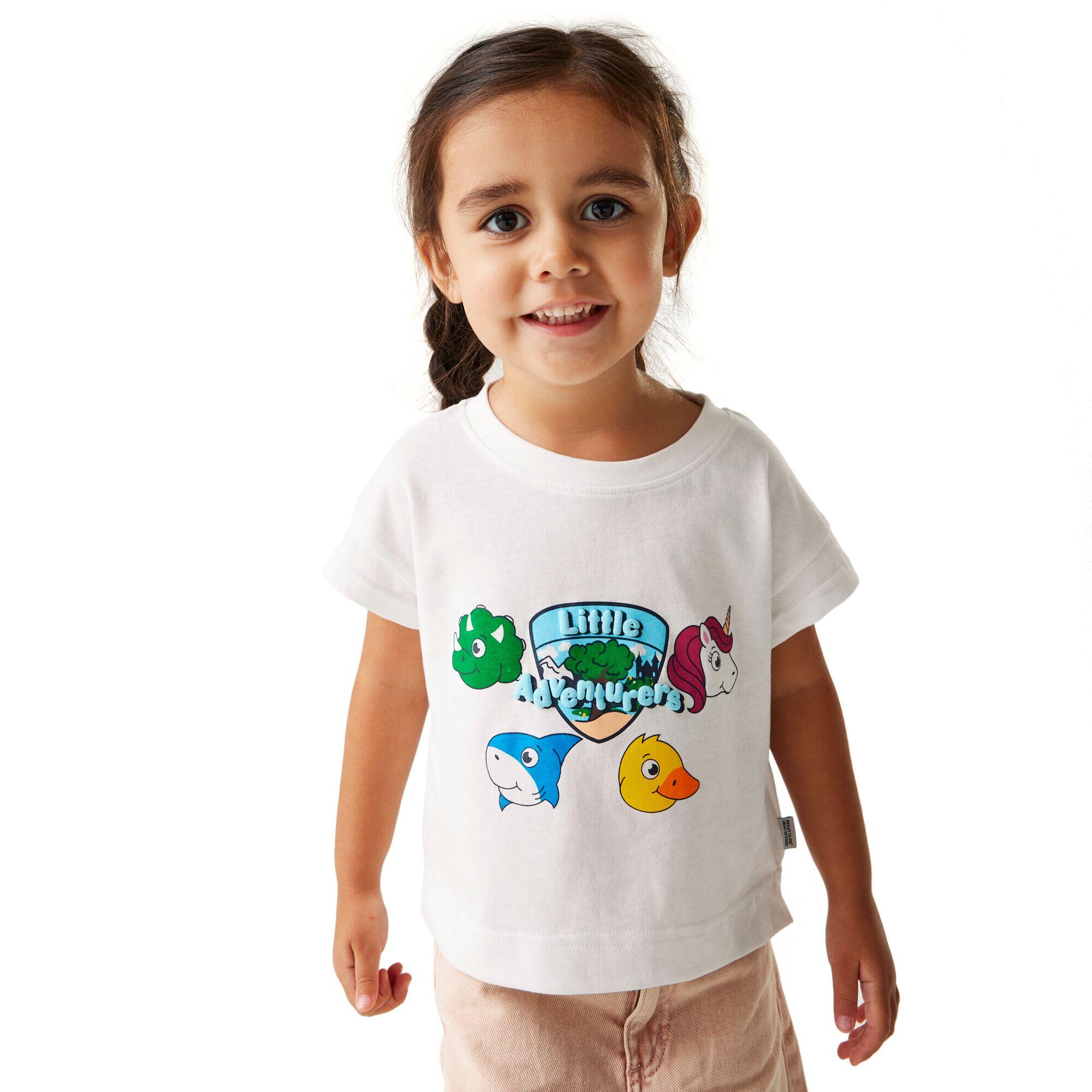 Childrens/Kids Little Adventurers Animals TShirt (White) 4/5