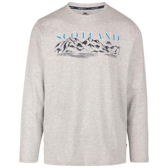 Camiseta Paral Impreso para Hombre Gris Jaspeado