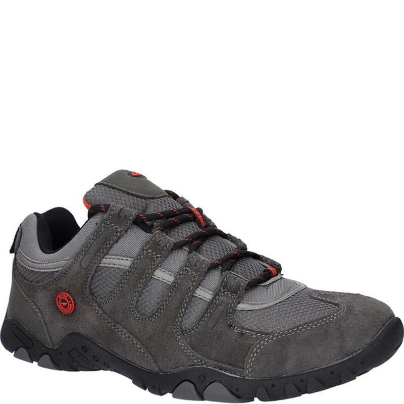 Wanderschuhe "Quadra II", Wildleder Herren Holzkohle/Schwungvoll Rot