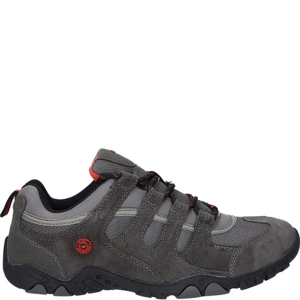 Mens Quadra II Suede Walking Shoes (Charcoal/Zingy Red) HI TEC