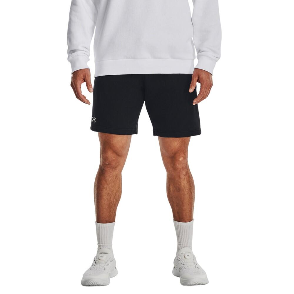 Mens Rival Fleece Shorts (Black/White) 2/2
