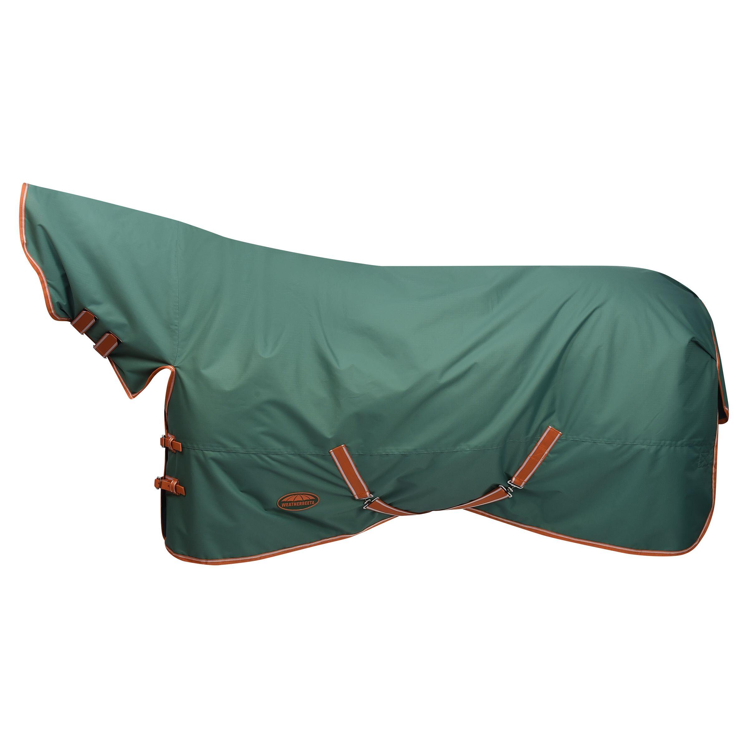 Comfitec Tyro Plus Combo Neck Lightweight Horse Rug (Green/Burnt Orange/White) 1/4