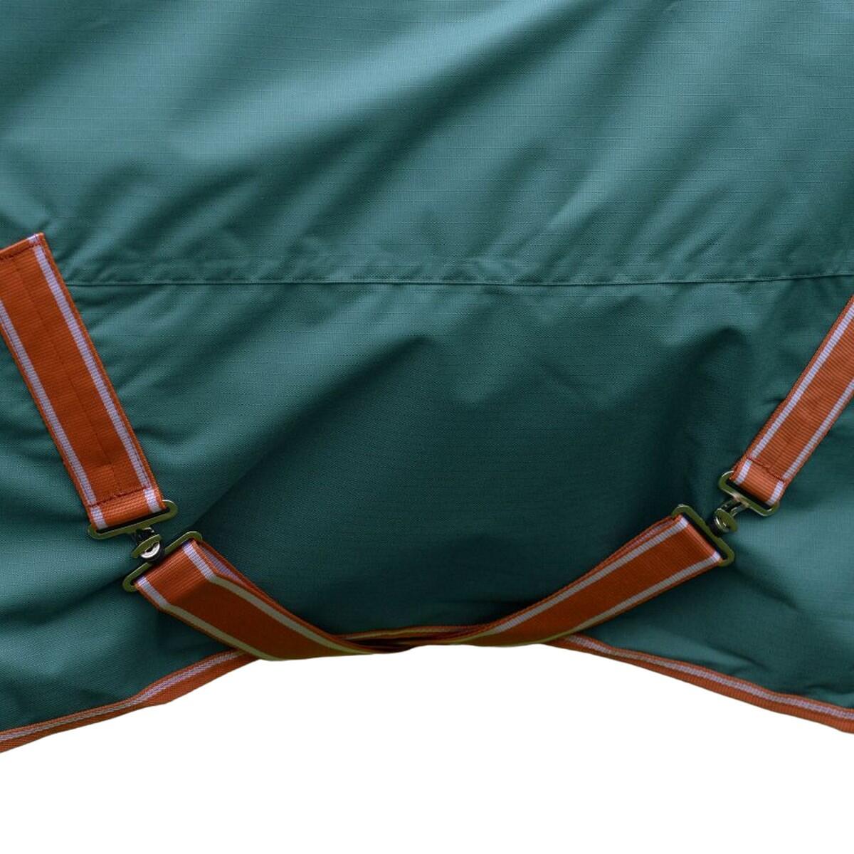 Comfitec Tyro Plus Combo Neck Lightweight Horse Rug (Green/Burnt Orange/White) 2/4